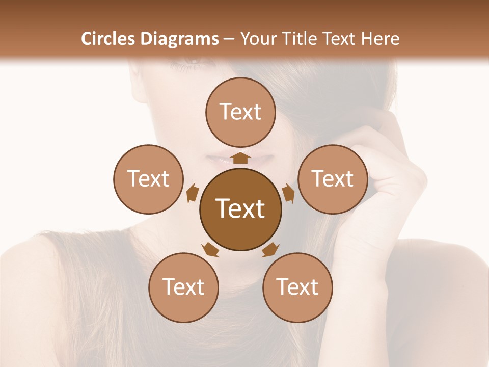 Eyes Female Hairstyle PowerPoint Template