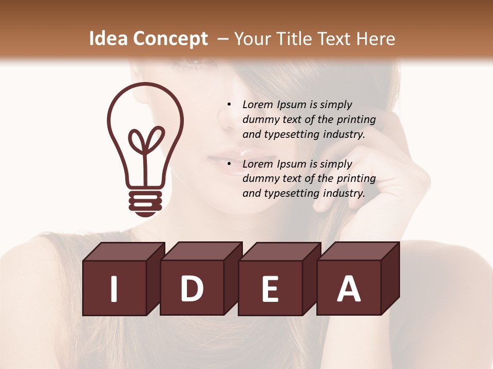 Eyes Female Hairstyle PowerPoint Template