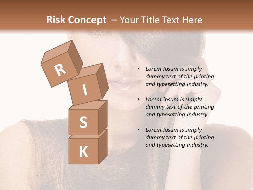 Eyes Female Hairstyle PowerPoint Template