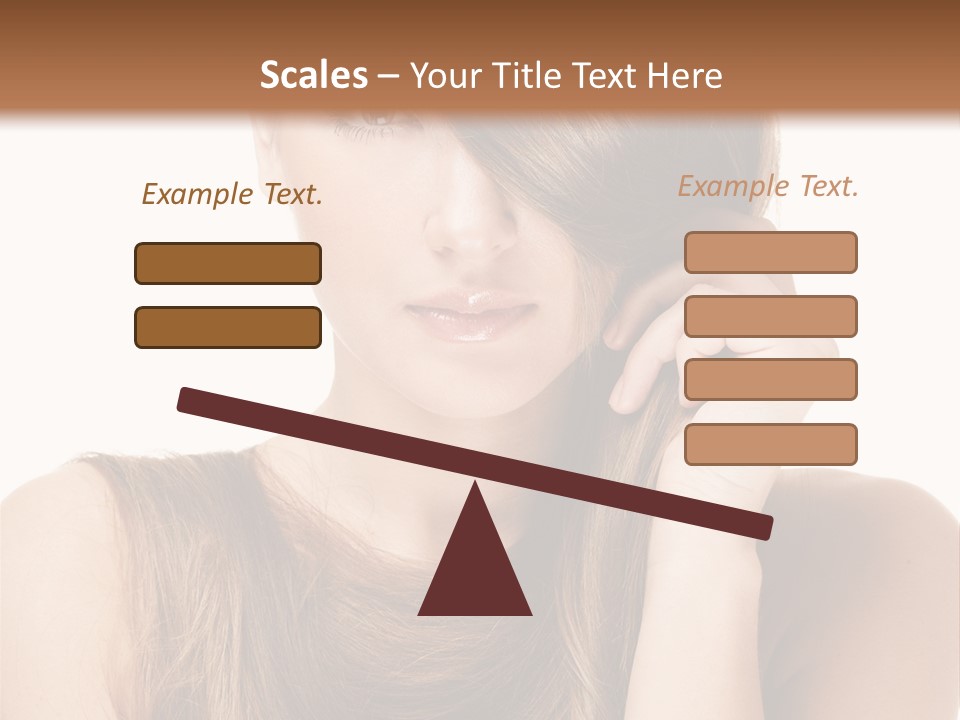 Eyes Female Hairstyle PowerPoint Template