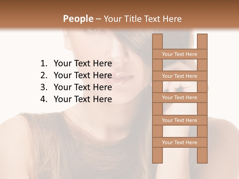 Eyes Female Hairstyle PowerPoint Template