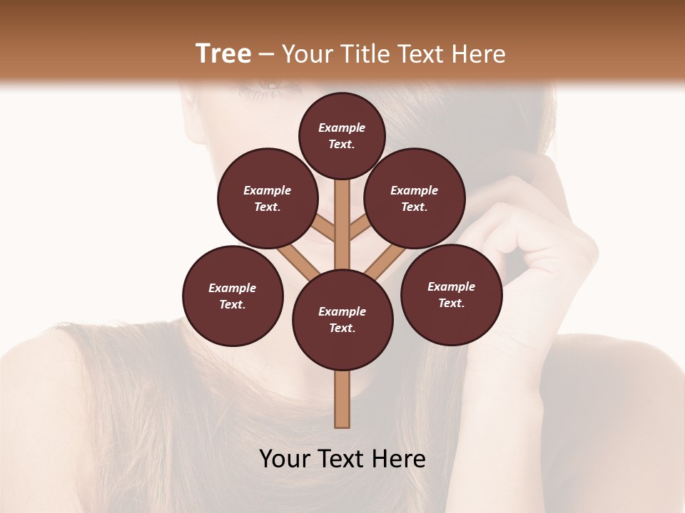 Eyes Female Hairstyle PowerPoint Template