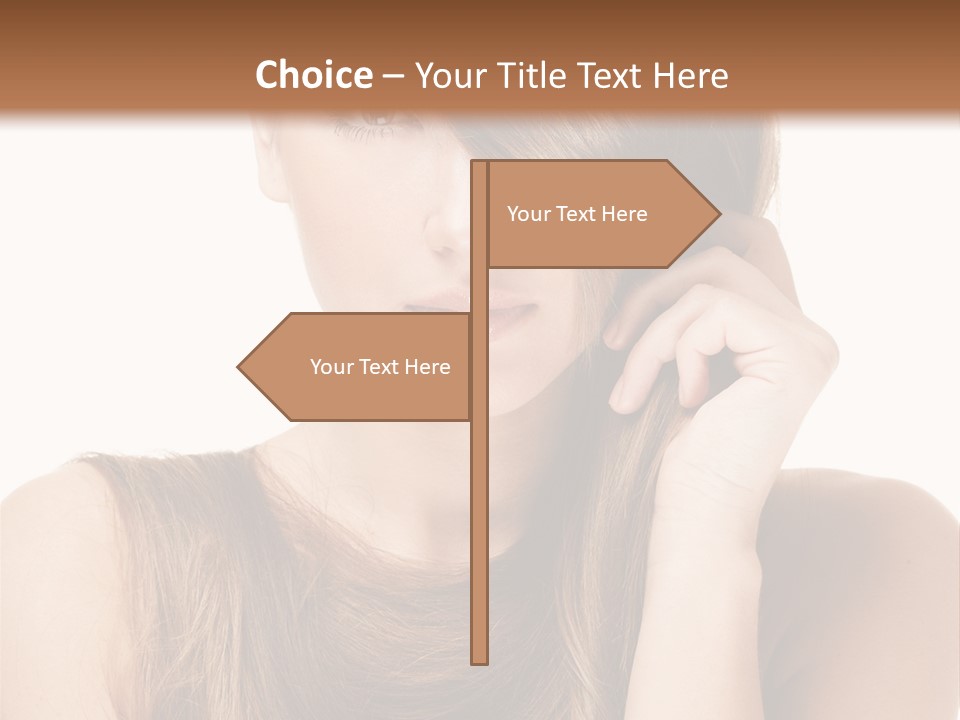 Eyes Female Hairstyle PowerPoint Template