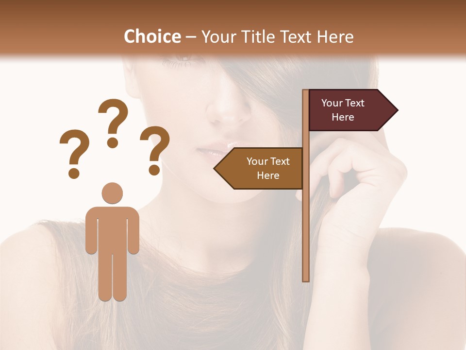 Eyes Female Hairstyle PowerPoint Template