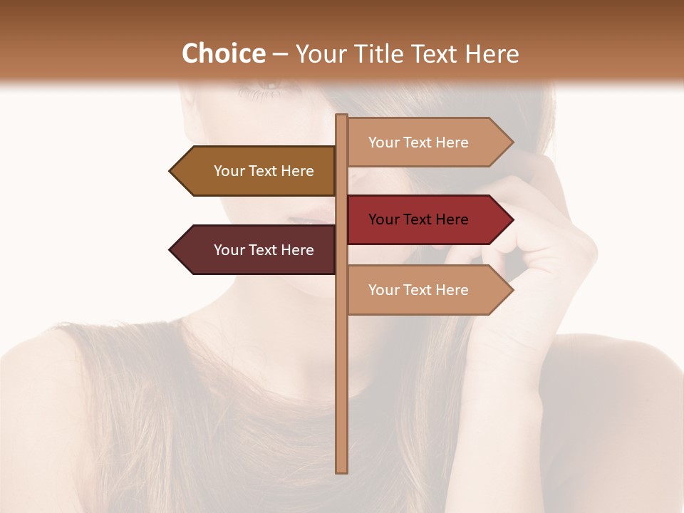 Eyes Female Hairstyle PowerPoint Template