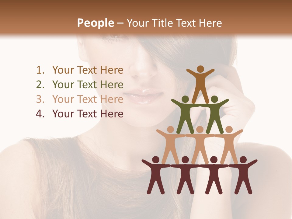 Eyes Female Hairstyle PowerPoint Template