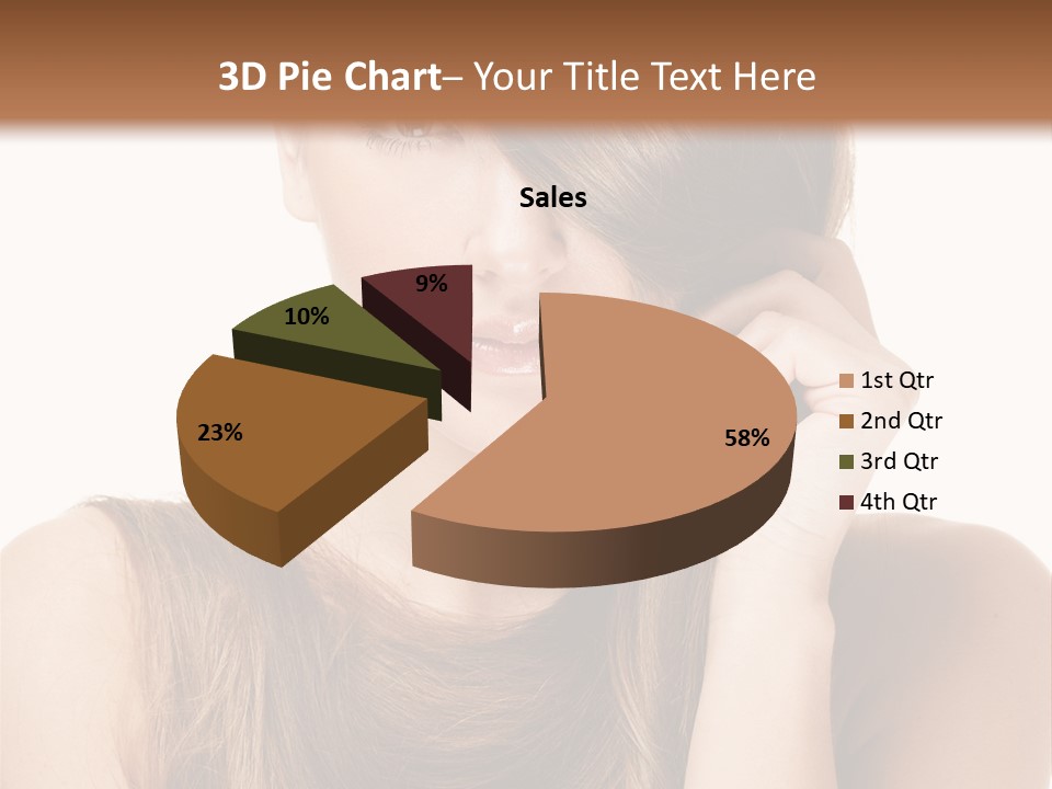 Eyes Female Hairstyle PowerPoint Template