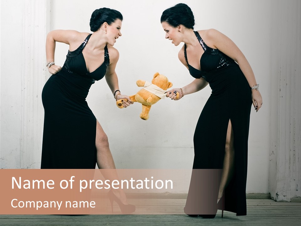 Twins Dress Long PowerPoint Template