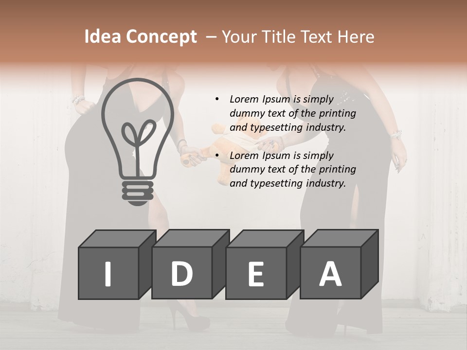Twins Dress Long PowerPoint Template