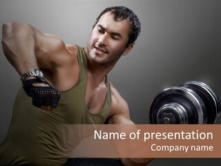 Fit Lifting Black PowerPoint Template