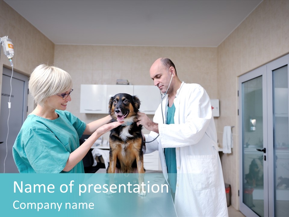 Doctor Holding Woman PowerPoint Template