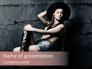 Sensual Beauty Sit PowerPoint Template