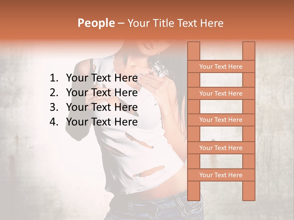 Woman Street Young PowerPoint Template