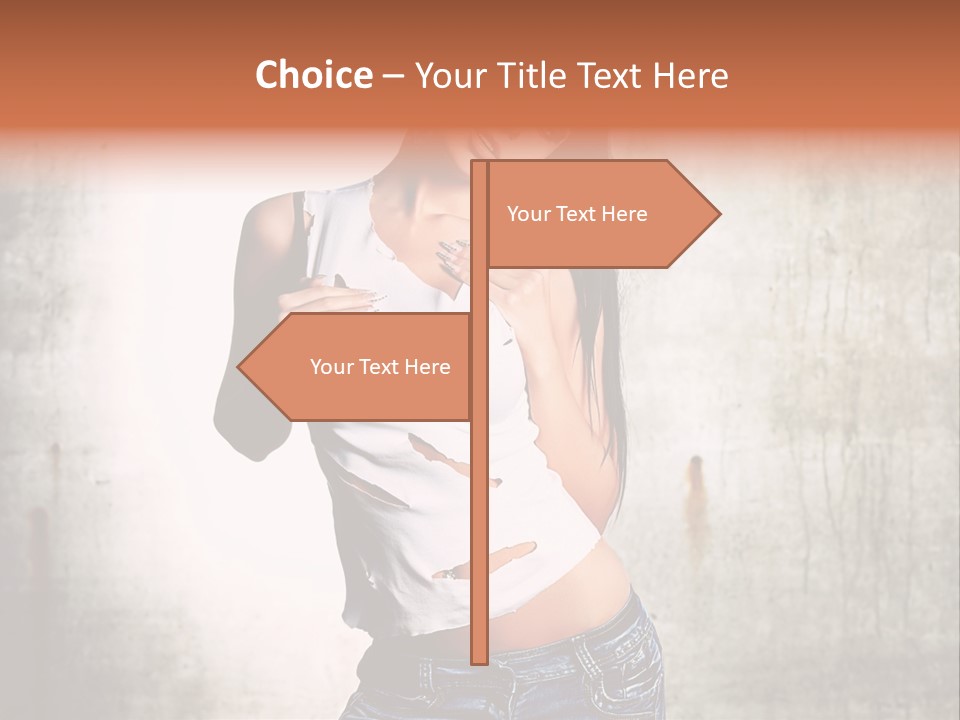 Woman Street Young PowerPoint Template