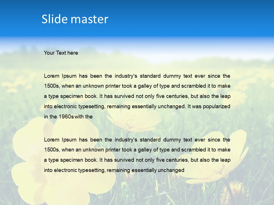 Blue Pasture Farmland PowerPoint Template