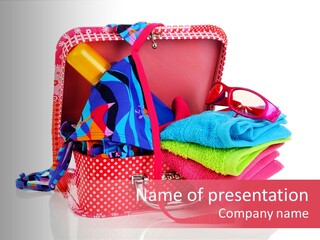 Baggage Beach Vacation PowerPoint Template