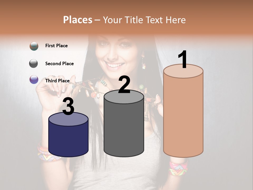 Straight Hair Hairstyle Modern PowerPoint Template