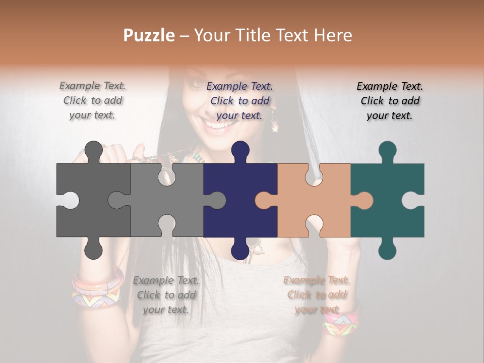 Straight Hair Hairstyle Modern PowerPoint Template