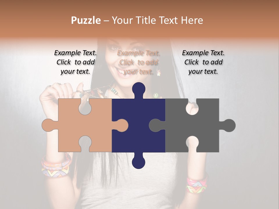 Straight Hair Hairstyle Modern PowerPoint Template