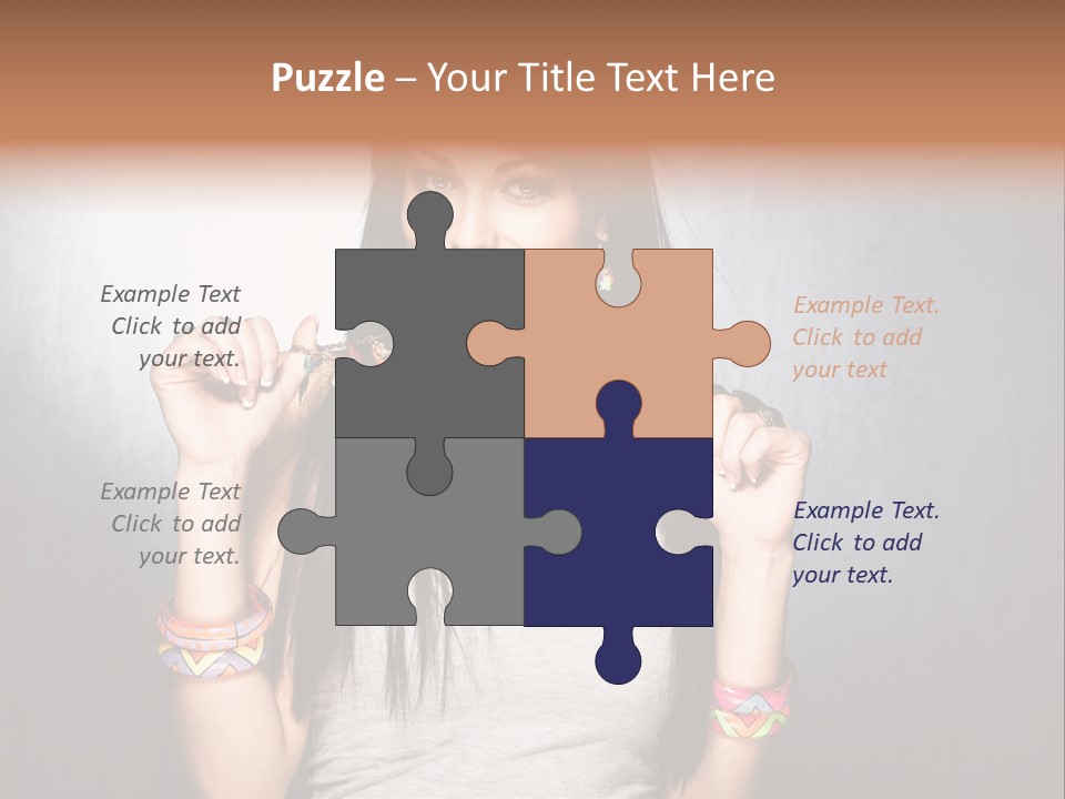 Straight Hair Hairstyle Modern PowerPoint Template