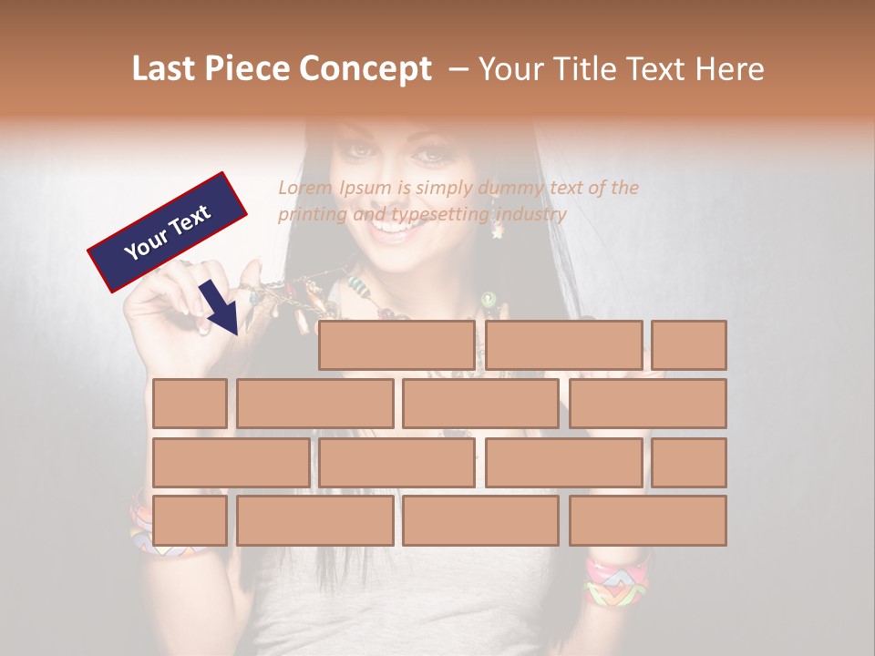 Straight Hair Hairstyle Modern PowerPoint Template