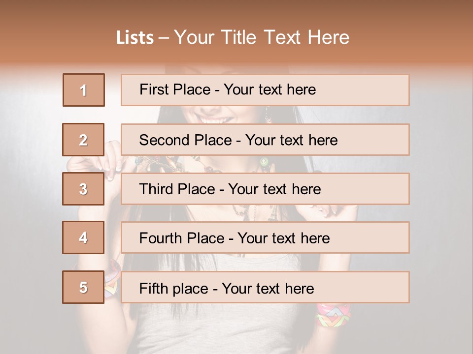 Straight Hair Hairstyle Modern PowerPoint Template