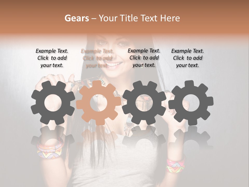 Straight Hair Hairstyle Modern PowerPoint Template