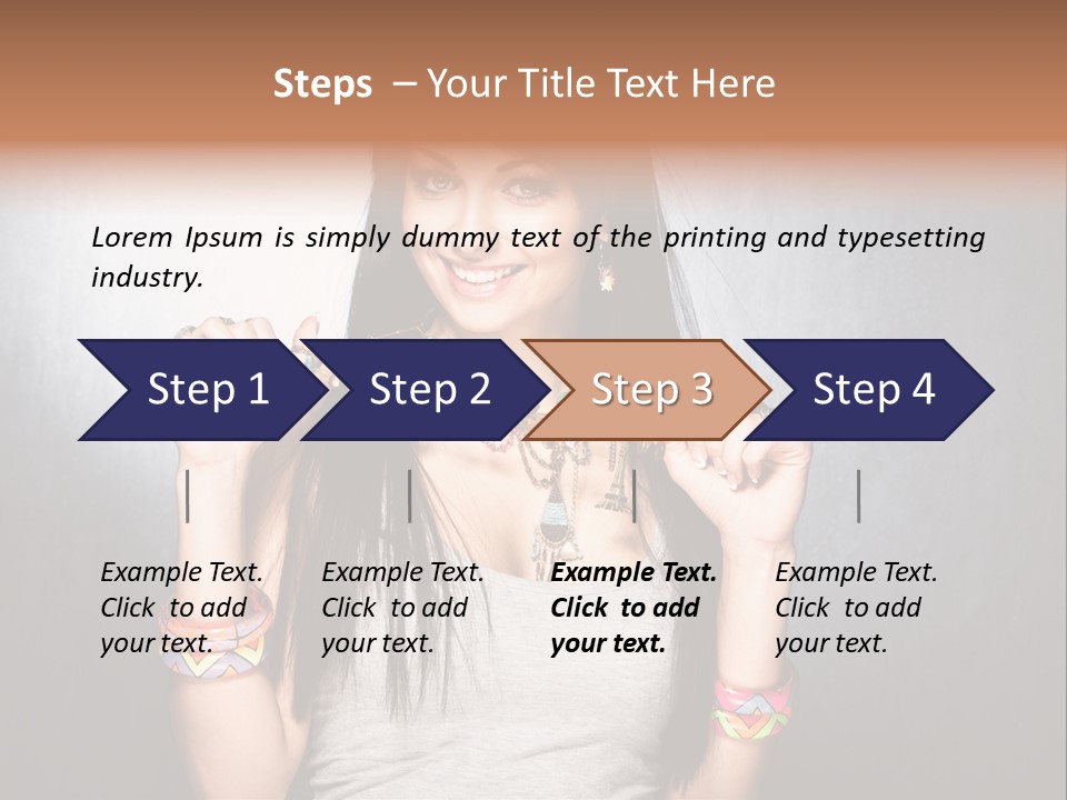 Straight Hair Hairstyle Modern PowerPoint Template