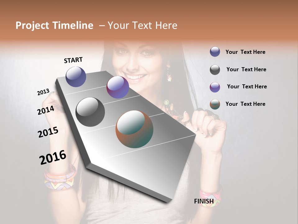 Straight Hair Hairstyle Modern PowerPoint Template
