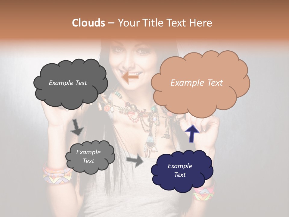 Straight Hair Hairstyle Modern PowerPoint Template