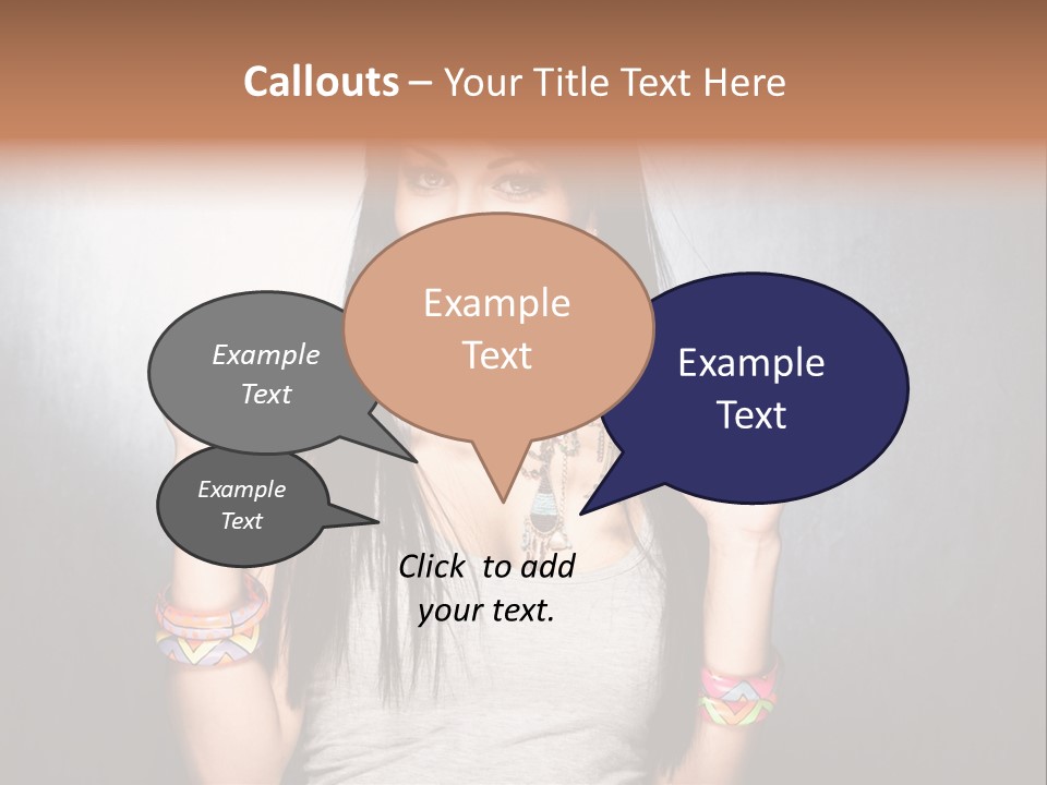 Straight Hair Hairstyle Modern PowerPoint Template