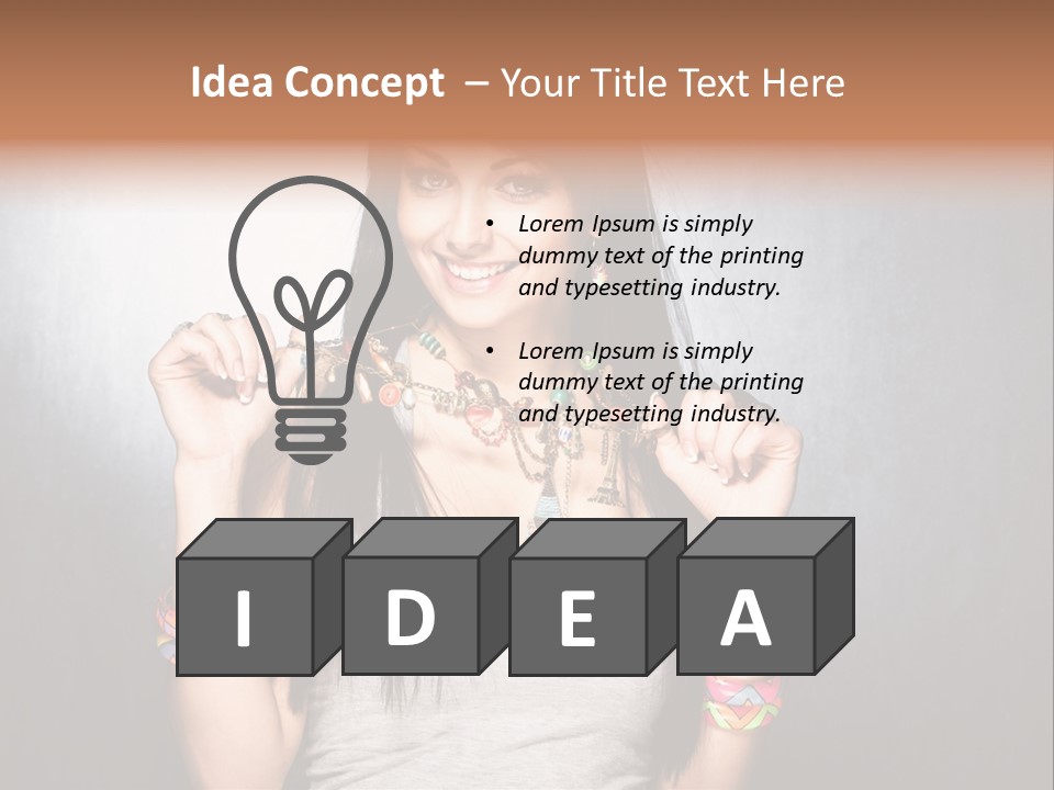 Straight Hair Hairstyle Modern PowerPoint Template