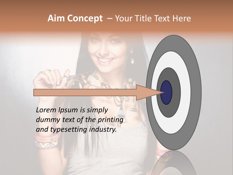 Straight Hair Hairstyle Modern PowerPoint Template