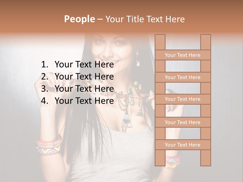 Straight Hair Hairstyle Modern PowerPoint Template