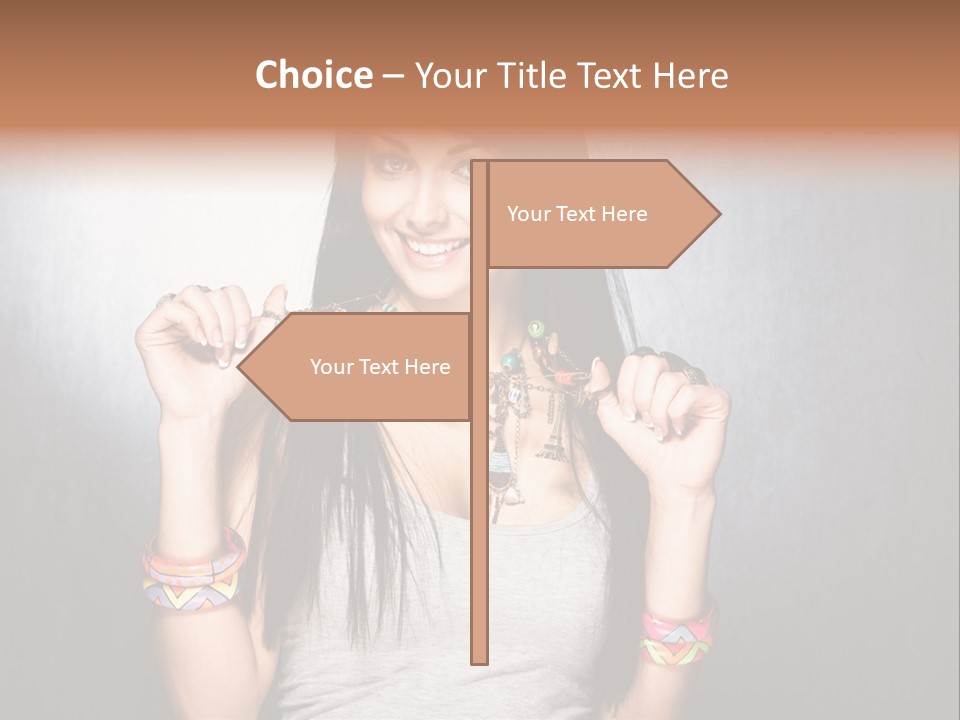 Straight Hair Hairstyle Modern PowerPoint Template