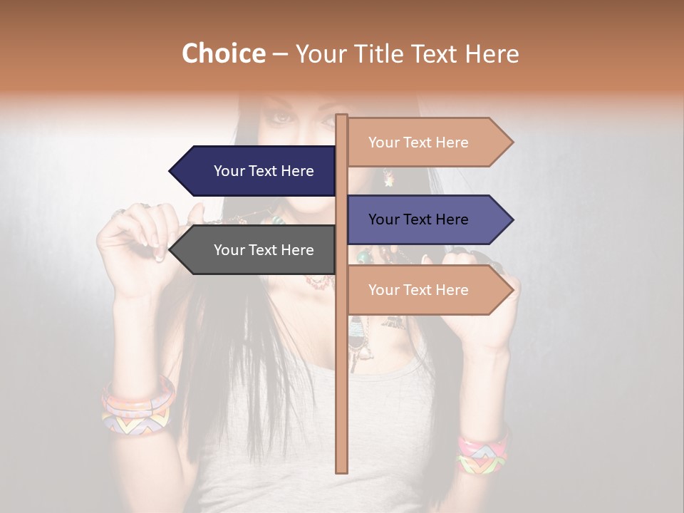 Straight Hair Hairstyle Modern PowerPoint Template