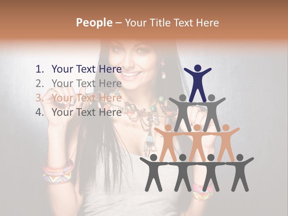 Straight Hair Hairstyle Modern PowerPoint Template