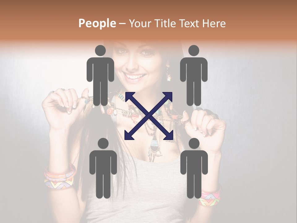 Straight Hair Hairstyle Modern PowerPoint Template