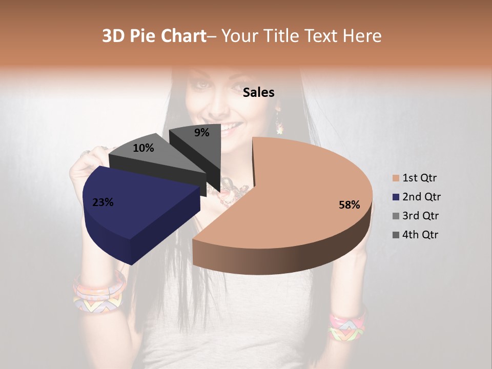 Straight Hair Hairstyle Modern PowerPoint Template