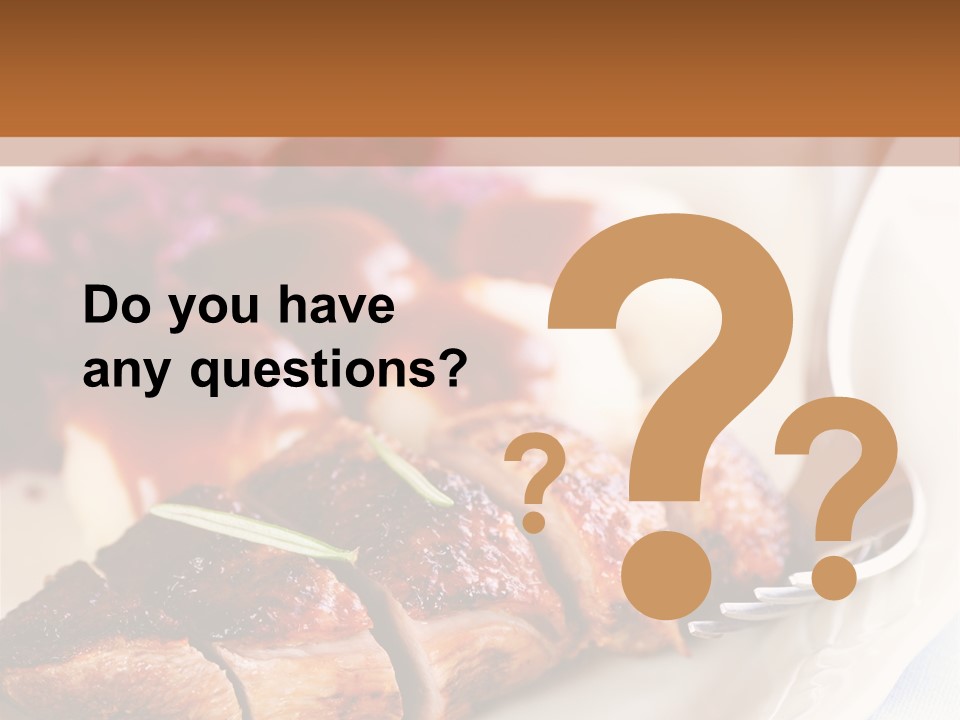 German Cuisine Close Up Roast Duck PowerPoint Template