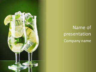 Water Glass Herb PowerPoint Template