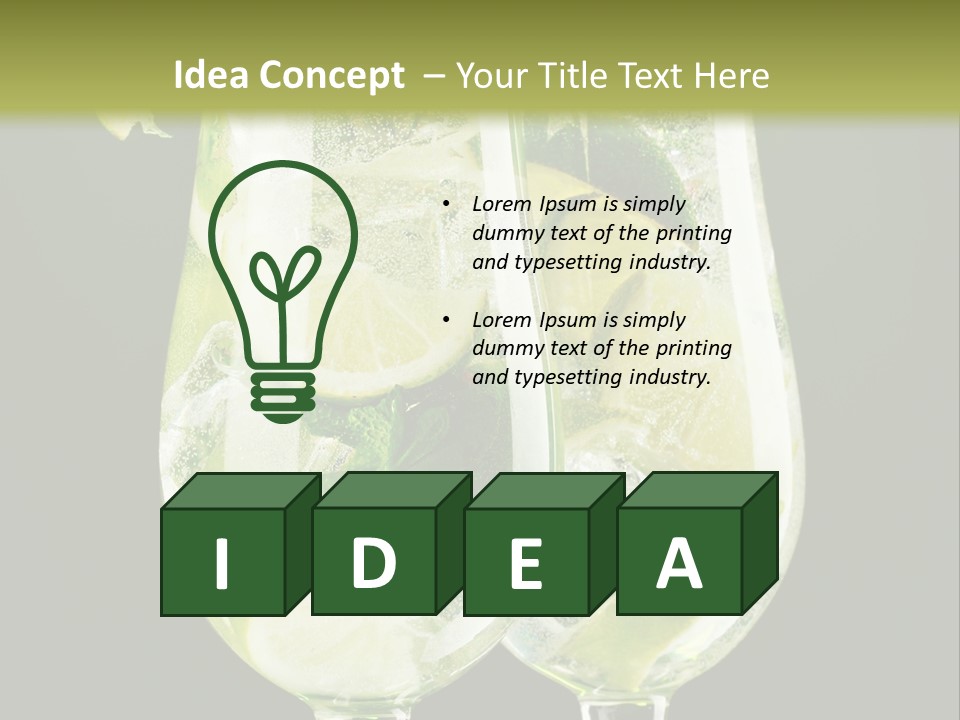 Water Glass Herb PowerPoint Template