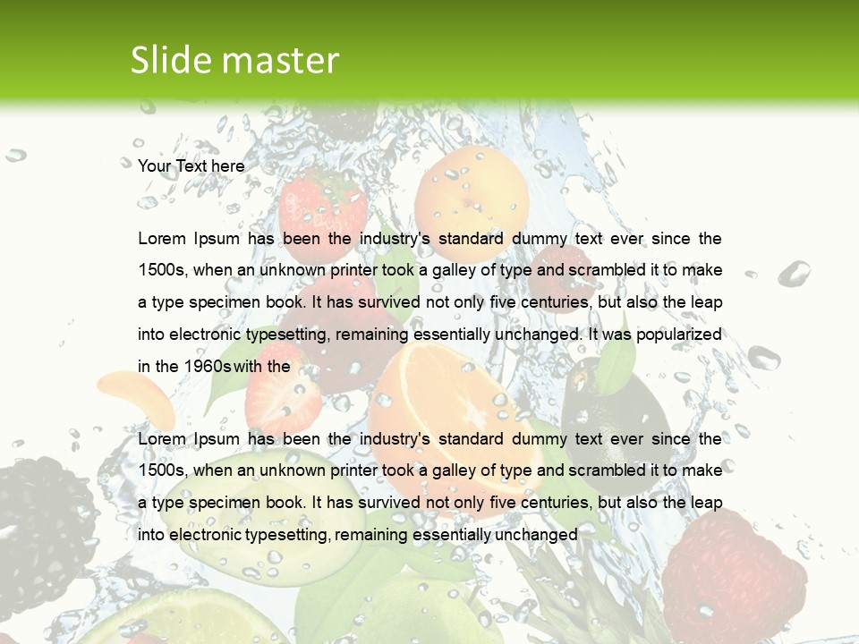 Splashing Fruit Kiwi PowerPoint Template