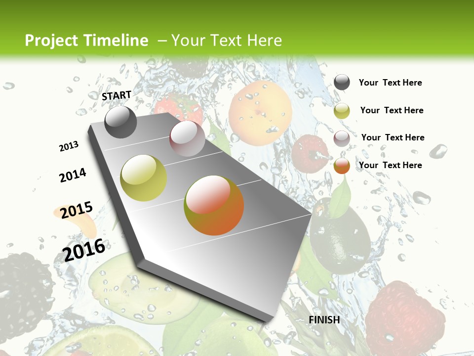 Splashing Fruit Kiwi PowerPoint Template