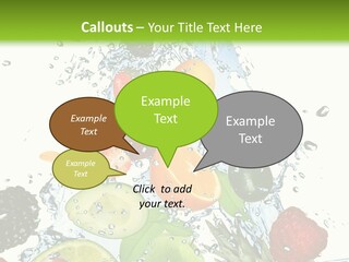 Splashing Fruit Kiwi PowerPoint Template