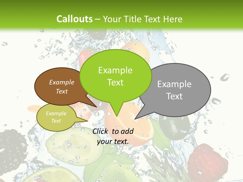 Splashing Fruit Kiwi PowerPoint Template