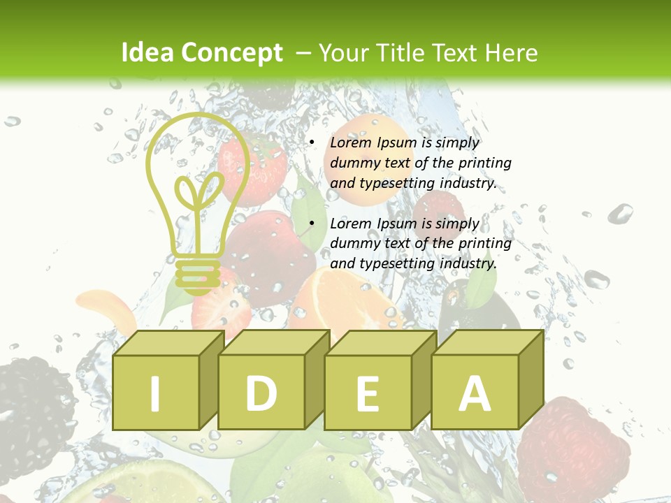 Splashing Fruit Kiwi PowerPoint Template