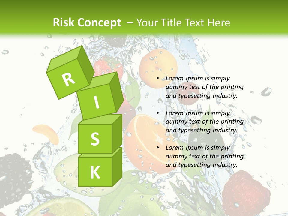 Splashing Fruit Kiwi PowerPoint Template