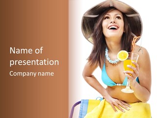 Beach Drink People PowerPoint Template