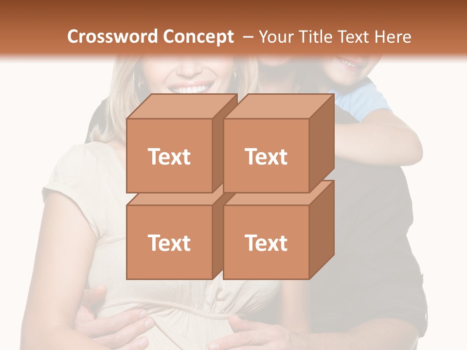 Portrait Embrace Happy Family PowerPoint Template